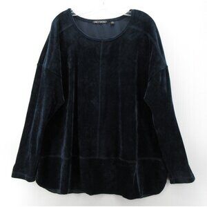 Sno Skins Top XL Velour Plush Blouse Pullover Cozy Oversized USA